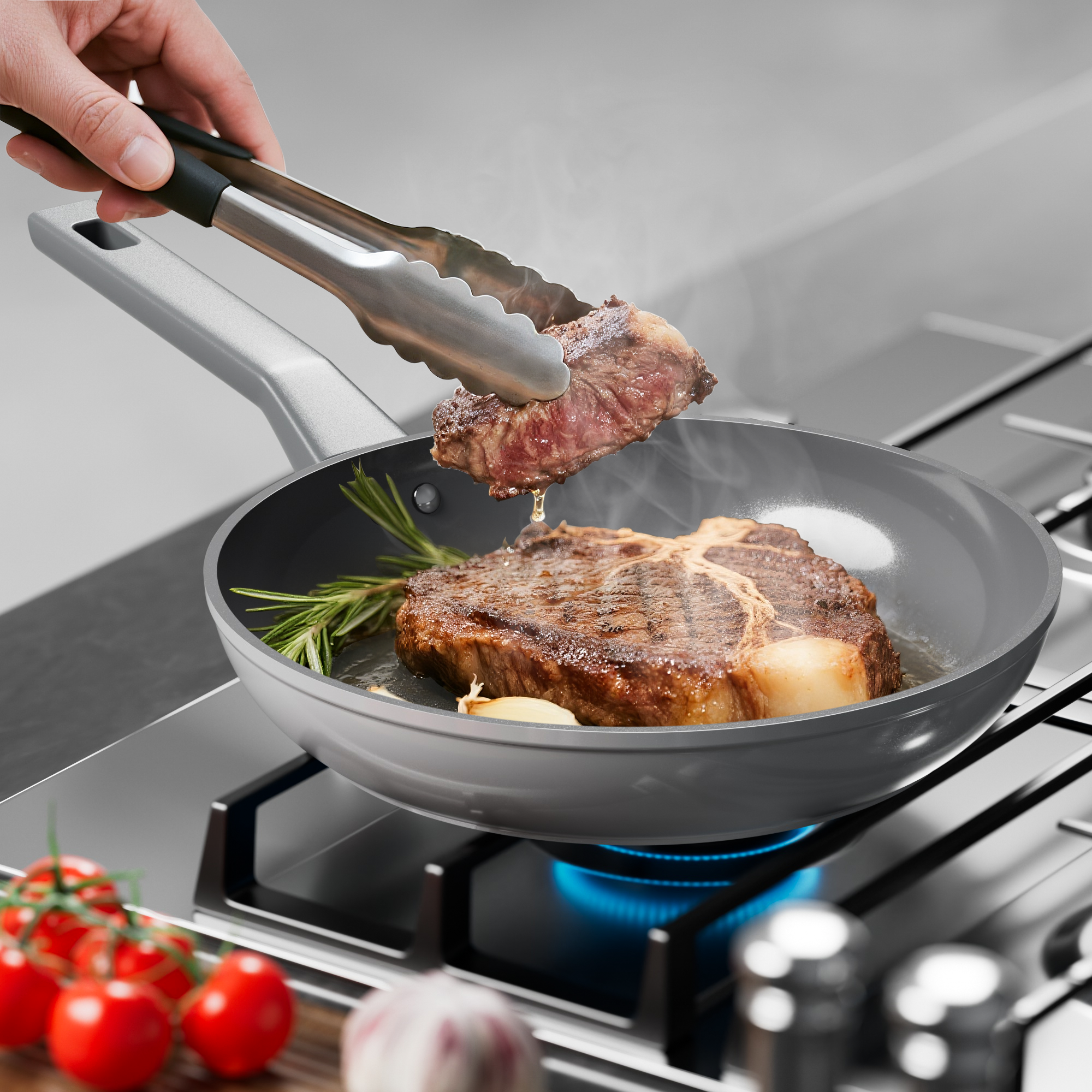 Sanho Nonstick Ceramic Frying Usage Scenario Display