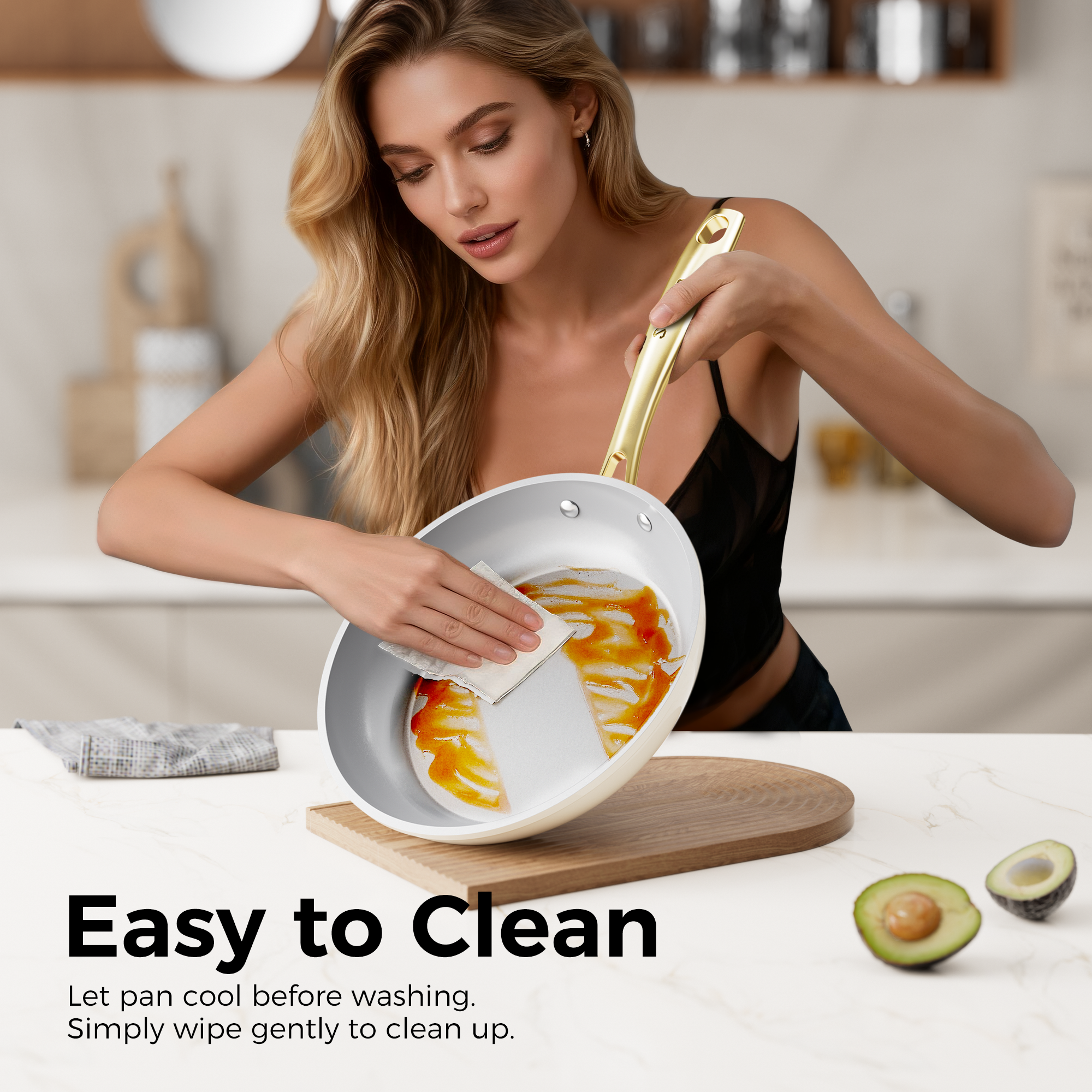 Sanho Diamond Titanium Ceramic Frying Pan - Sanho