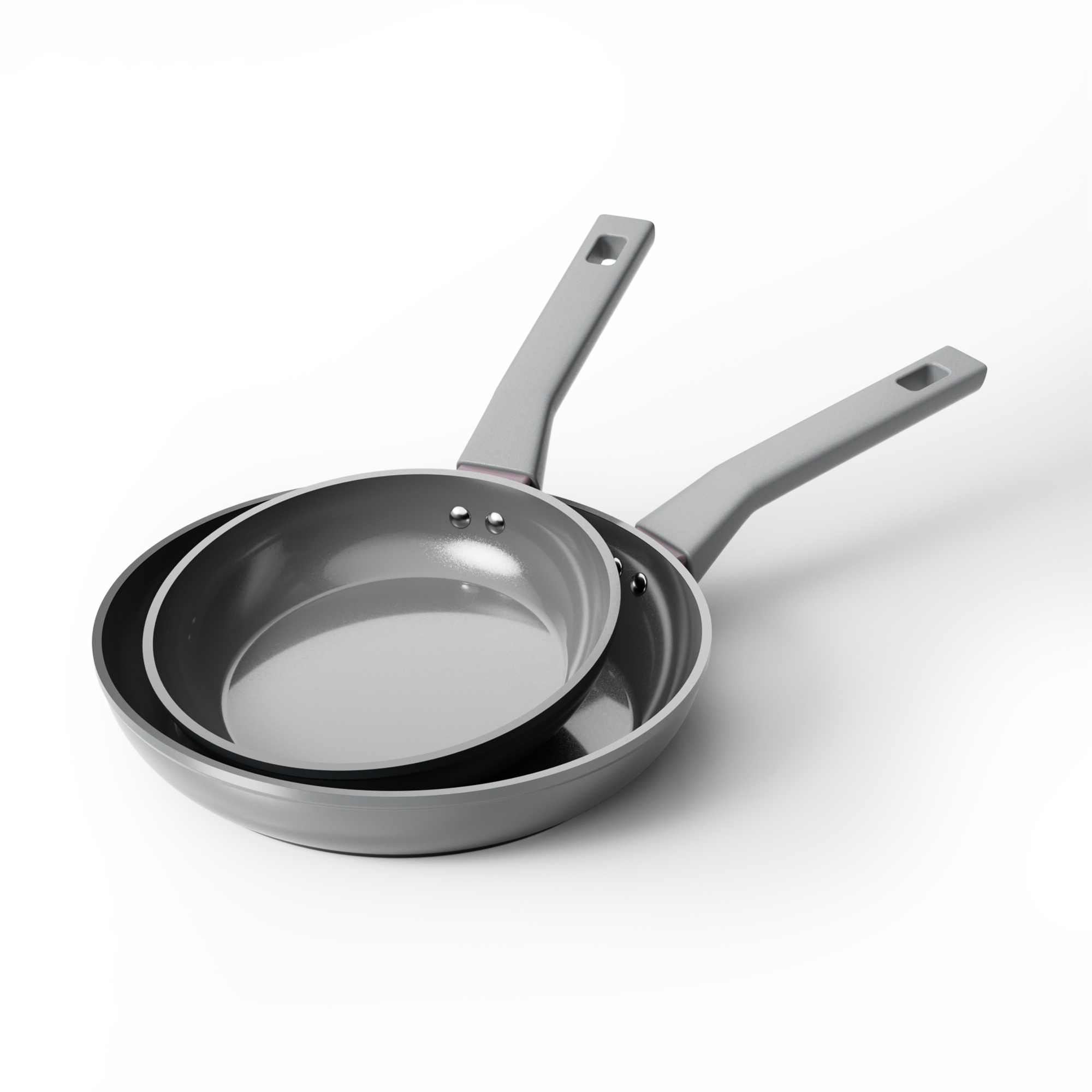 Sanho Nonstick Ceramic 8" and 10"Frying Pan Set White Background Image