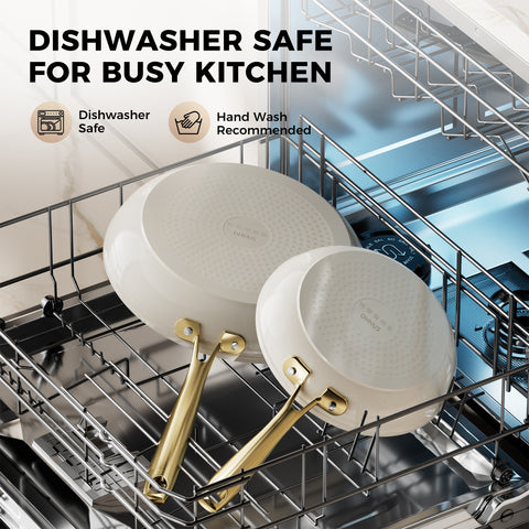 Sanho Diamond Titanium Ceramic Frying Pan Feature Graphic