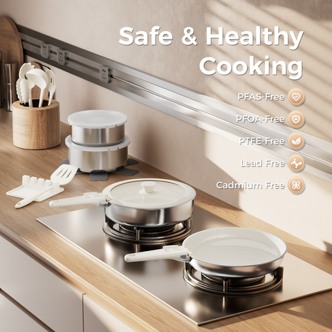 Sanho 21-Piece Tri-Ply Stainless Steel Cookware Set - Sanho