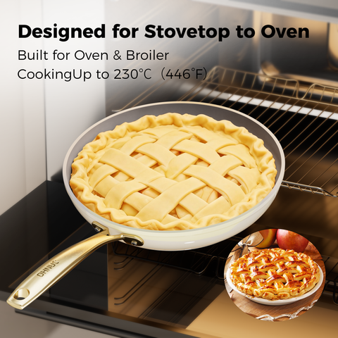 Sanho Diamond Titanium Ceramic Frying Pan Feature Graphic