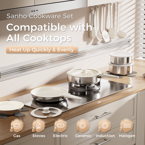 Sanho 21-Piece Tri-Ply Stainless Steel Cookware Set - Sanho