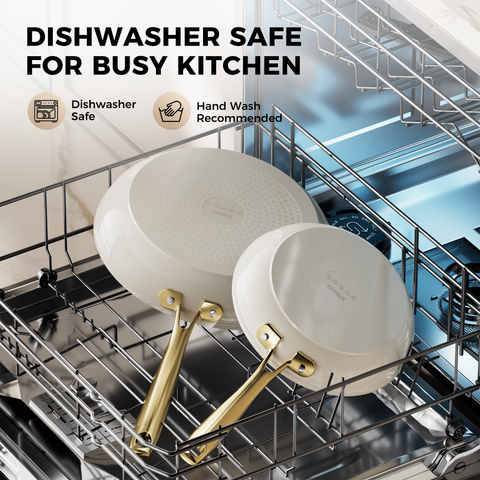 Sanho Diamond Titanium Ceramic Frying Pan Feature Graphic