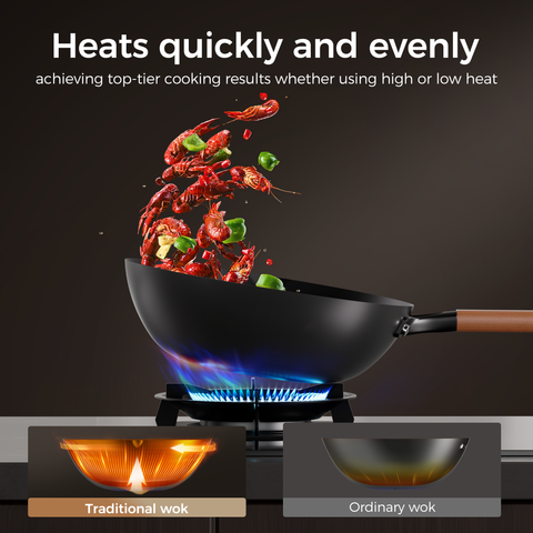 Sanho Carbon Steel Wok with Lid - Sanho