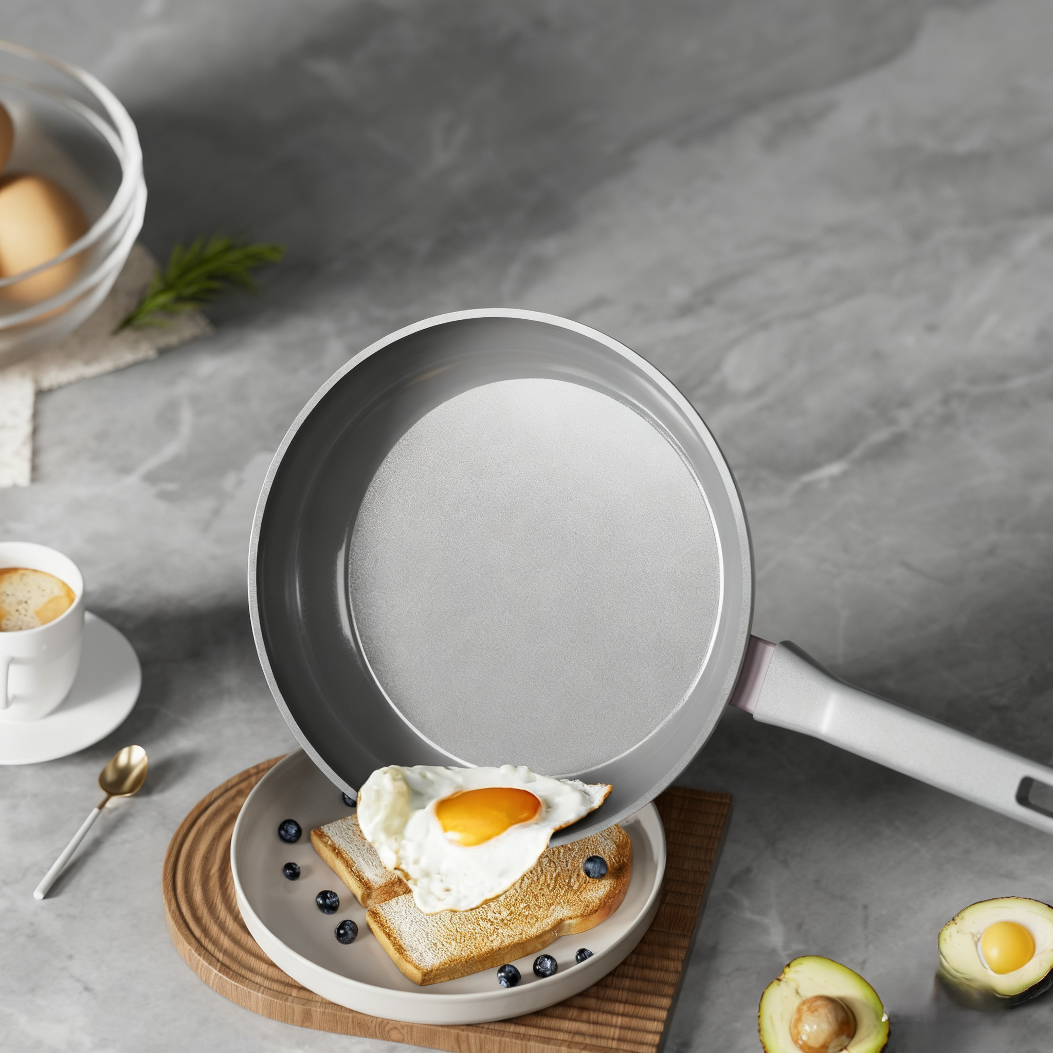 Sanho Nonstick Ceramic Frying Pan Lifestyle Images