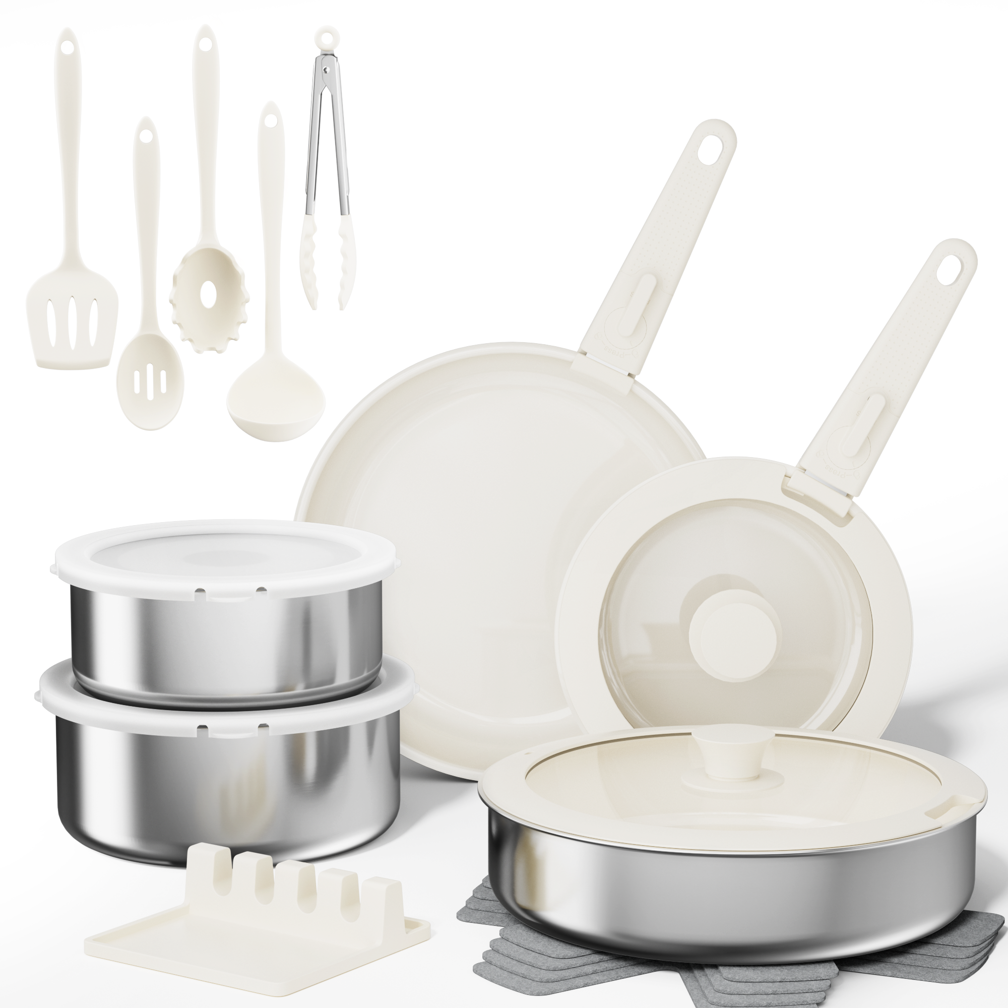 Sanho 21-Piece Tri-Ply Stainless Steel Cookware Set - Sanho