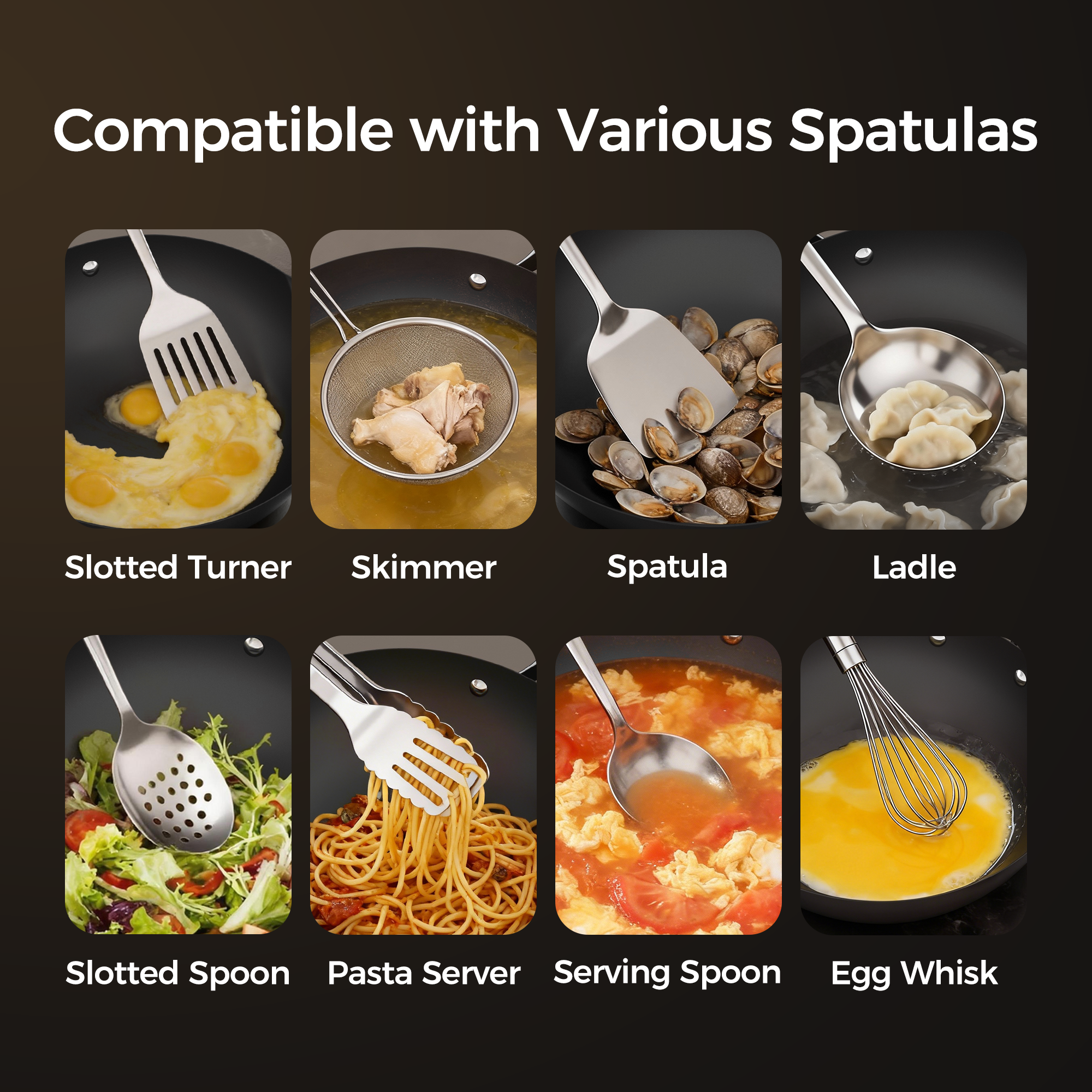 Sanho Carbon Steel Wok with Lid Feature Graphic